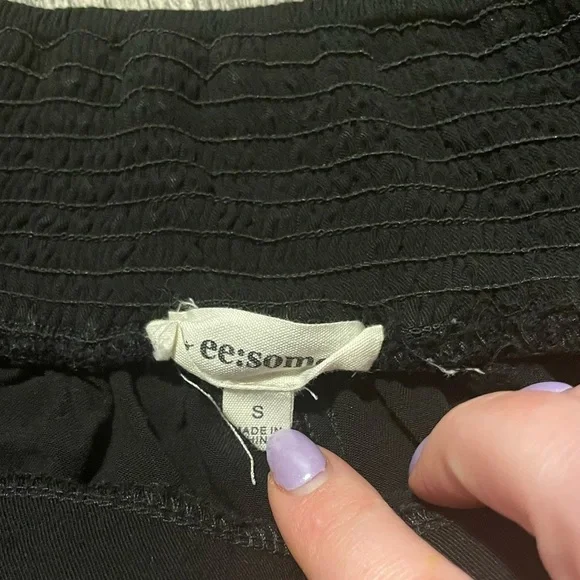 Boutique Ruffle Shorts Womens Small Tie Bow Flowy Smocked high waisted festival - Picture 6 of 7